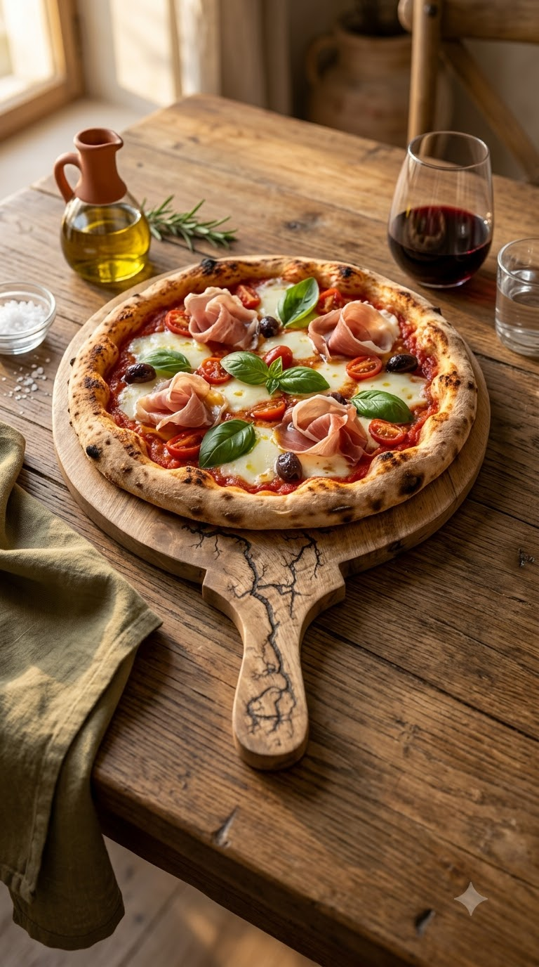 Handcrafted Wooden Pizza Pan & Serving Board