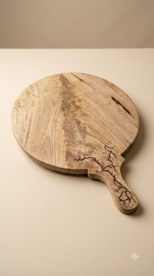 Handcrafted Wooden Pizza Pan & Serving Board